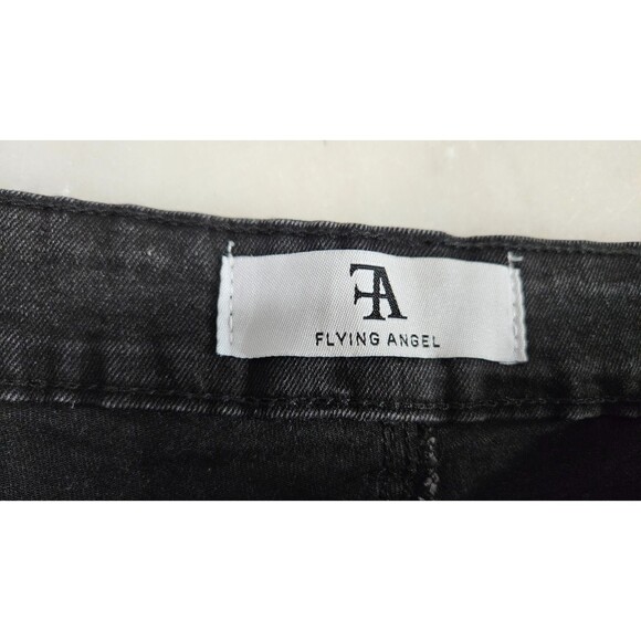 Flying Angel Black Flare Legs Five Pockets Zipper Button Women's Jeans Size 5/27 - Picture 4 of 7